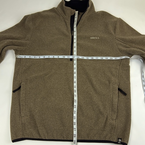Solaris 1/2 Zip Fleece Pullover. Large. Chocolate Brown. Kangaroo front pocket - Picture 4 of 8